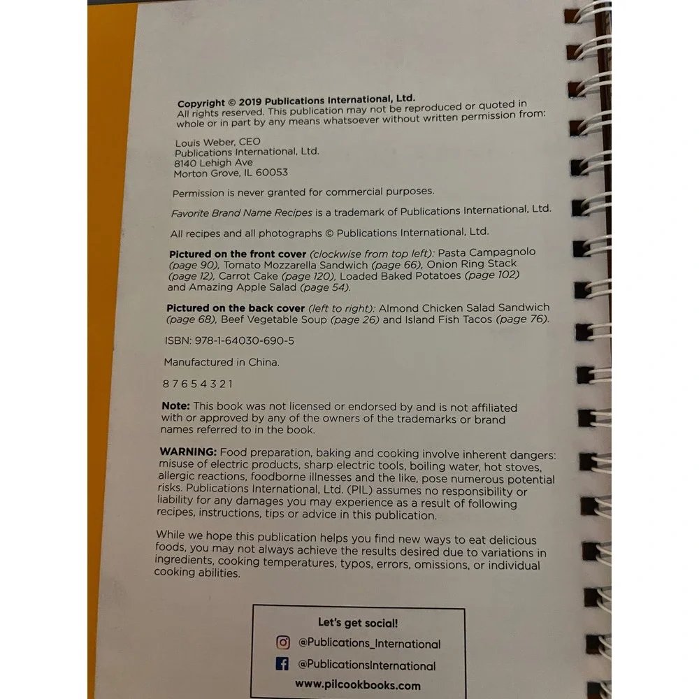 Publications International, Ltd. spiral bound
